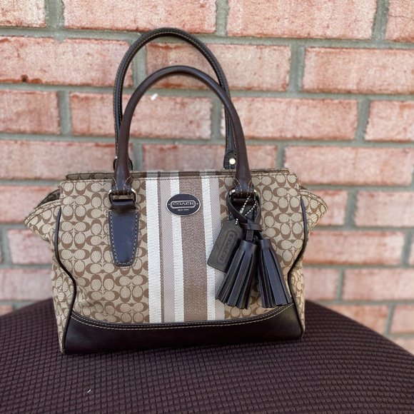 Coach Handbags - Coach Legacy Signature Tassel Tote Carryall